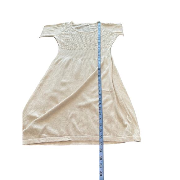 Prana Zora Cable Knit Cream Crew Neck Granola Girl Sweater Dress Size Small - Picture 14 of 14